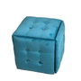 GO GIFT Jeu de tabourets Transformer Bleu Velours Acier 50 x 50 x 50 cm Pouf 5 en 1 5 Unités