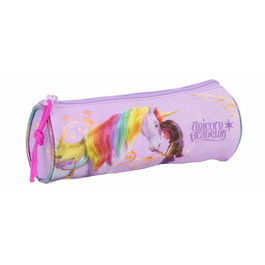 Trousse d'écolier cylindrique Unicorn Academy Lila 20 x 7 x 7 cm