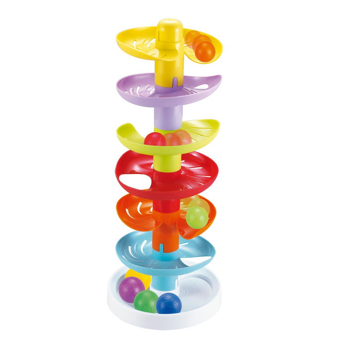 Tachan Toboggan de Balls de 6 Hauteurs avec 7 Boules Colorées 47 cm - Jouet d'Éveil Motricité Fine pour Enfants à partir de 12 Mois