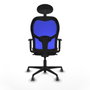 Piqueras y Crespo Chaise de Bureau Jorquera 1D036G1 Bleu et Brun foncé