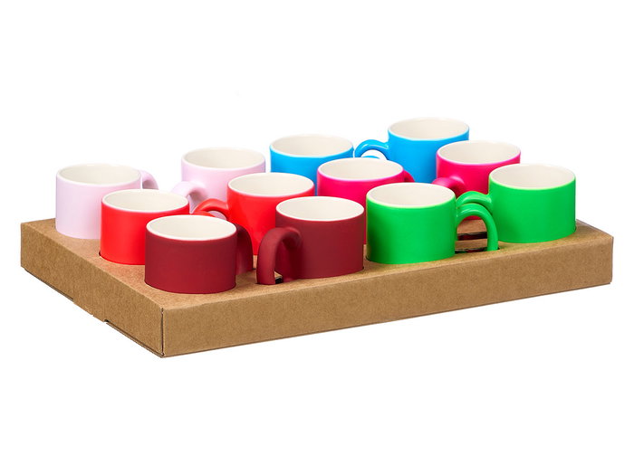 Vessia Tasse Néon Lot de 6 Couleurs 120 ml Céramique 9x7x6 cm (Set de 24) Vessia Tasse Néon Lot de 6 Couleurs 120 ml Céramique 9x7x6 cm (Set de 24)