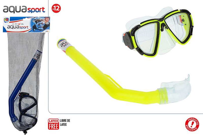 Color Baby Masque de plongée intégral adulte avec tuba aqua sport - pour 12 ans et plus - Modèles assortis