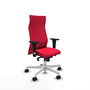 Piqueras Y Crespo Fauteuil Albacete Rouge avec mécanisme synchrone et base blanche