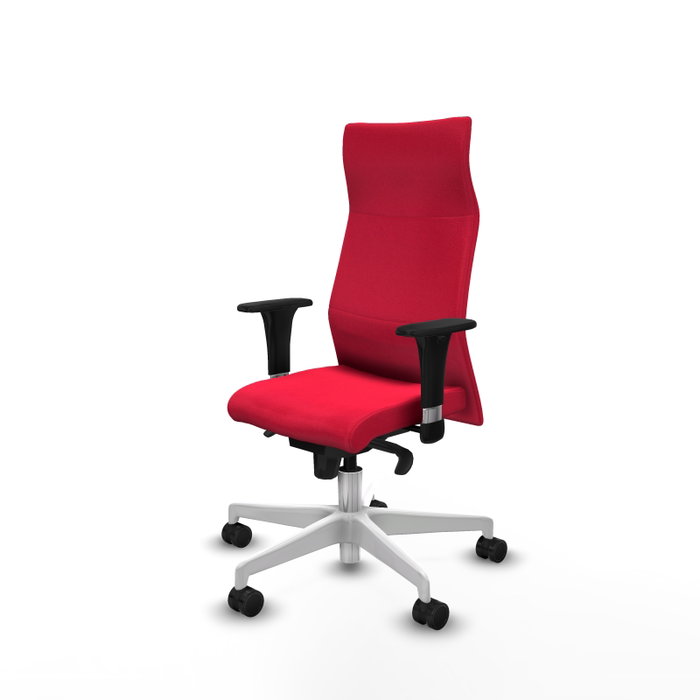 Piqueras Y Crespo Fauteuil Albacete Rouge avec mécanisme synchrone et base blanche