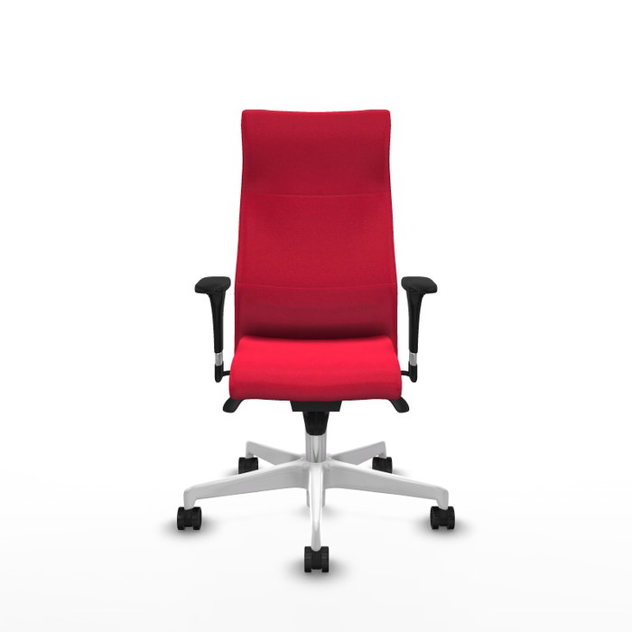Piqueras Y Crespo Fauteuil Albacete Rouge avec mécanisme synchrone et base blanche