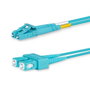 Lanview Câble Fibre Optique Multimode Duplex LC-SC 10 mètres OM3 50/125 LSZH Aqua pour Connexions Ethernet 10G/40G/100G, 10G SR SFP+
