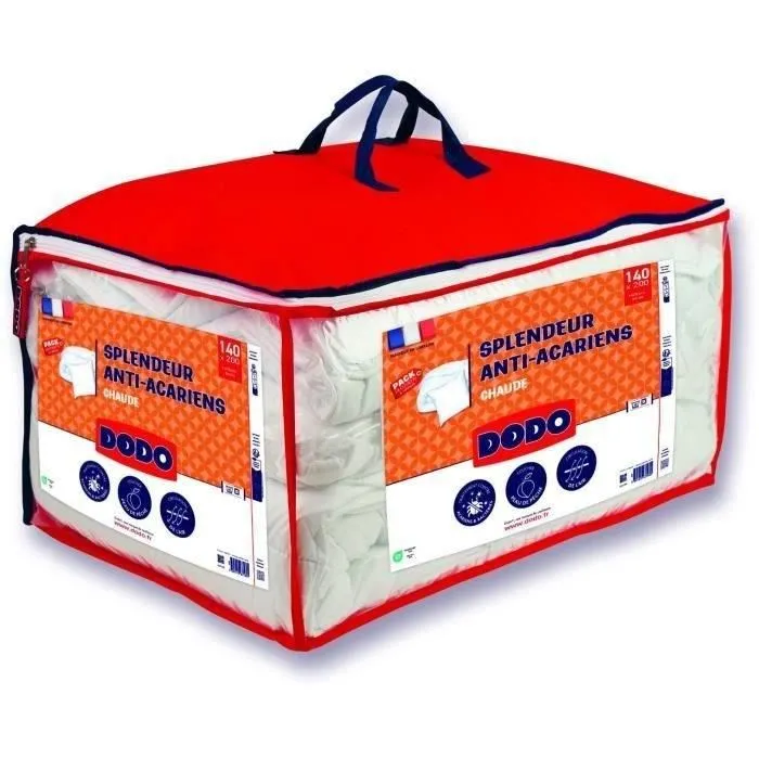 Dodo Pack Couette et Oreiller Splendeur - Couette chaude anti-acariens 140x200 cm, 350 g/m², Garnissage 100% Volupt'Air, avec 1 oreiller 60x60 cm, Blanc, Fabriqué en France Dodo Pack Couette et Oreiller Splendeur - Couette chaude anti-acariens 140x200 cm, 350 g/m², Garnissage 100% Volupt'Air, avec 1 oreiller 60x60 cm, Blanc, Fabriqué en France