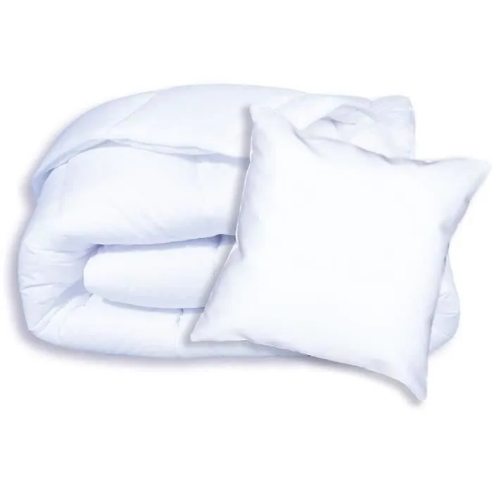 Dodo Pack Couette et Oreiller Splendeur - Couette chaude anti-acariens 140x200 cm, 350 g/m², Garnissage 100% Volupt'Air, avec 1 oreiller 60x60 cm, Blanc, Fabriqué en France Dodo Pack Couette et Oreiller Splendeur - Couette chaude anti-acariens 140x200 cm, 350 g/m², Garnissage 100% Volupt'Air, avec 1 oreiller 60x60 cm, Blanc, Fabriqué en France