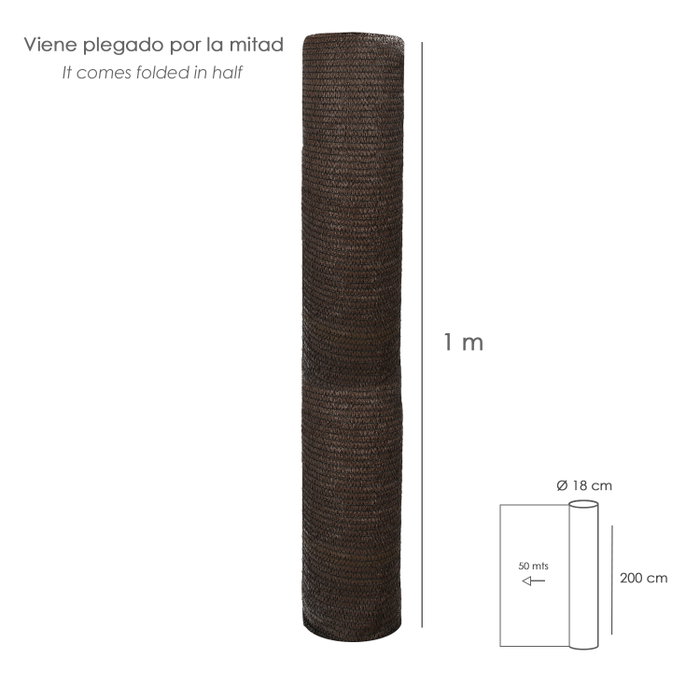 SATURNIA Malla Sombreo Marron 2,0 m x 50 m SATURNIA Malla Sombreo Marron 2,0 m x 50 m