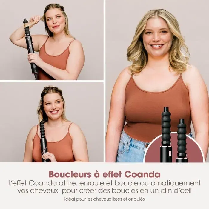 Shark FlexStyle - Sécheur et outil de coiffage tout-en-un (Sèche-cheveux avec pièces jointes, format compact, noir)