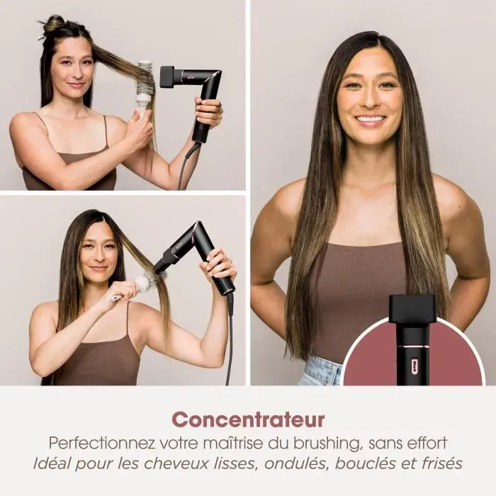 Shark FlexStyle - Sécheur et outil de coiffage tout-en-un (Sèche-cheveux avec pièces jointes, format compact, noir)