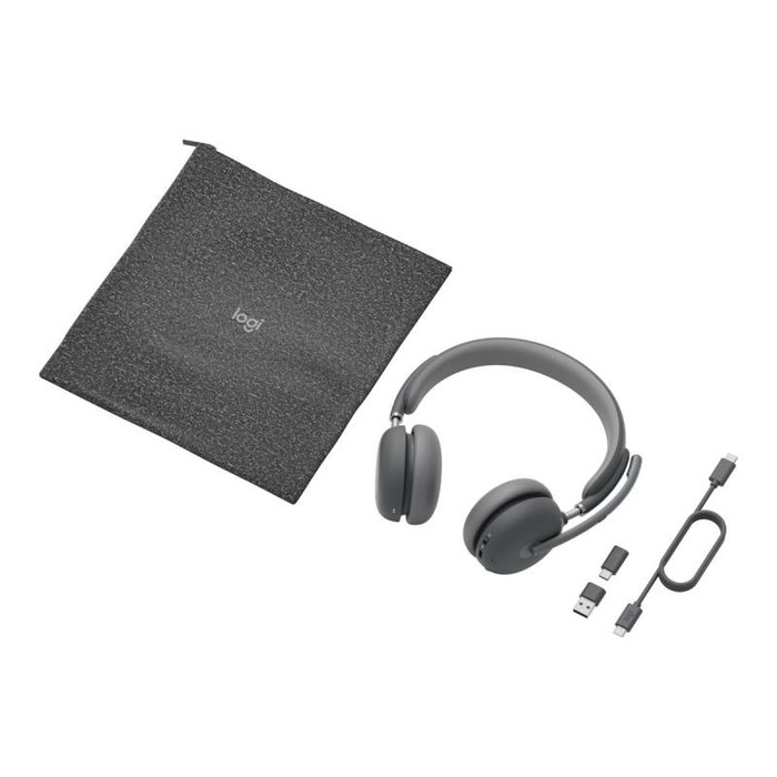Logitech 981-001152 Headset Zone Wireless 2 pour Microsoft Teams, avec récepteur USB, Casque audio professionnel
