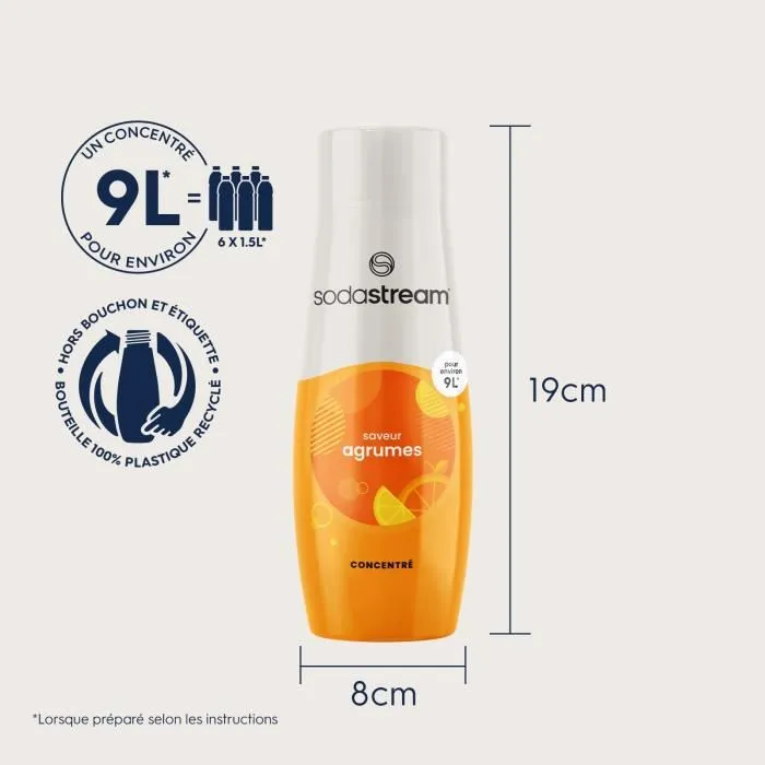 Sodastream - Concentrés saveur Agrumes - Lot de 6 bouteilles de 440ml - Jusqu'à 54 litres de boisson gazeuse - Pour machines SodaStream