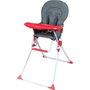 Bambisol Chaise haute fixe Gris et rouge en PVC avec tablette réglable