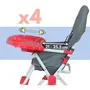Bambisol - Chaise haute fixe - Pour bébé de 6 à 36 mois - Gris et rouge - Assise PVC, tablette amovible et réglable, repose-pieds, 6 positions
