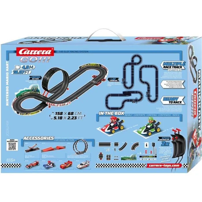 Carrera-Toys Circuit GO!!! Carrera GO!!! Nintendo Mario Kart 8 - Piste avec boucle 4.9m pour enfant 3+