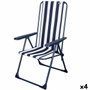 Chaise Pliante Aktive A rayures Blanc Blue marine 46 x 101 x 59 cm (4 Unités)