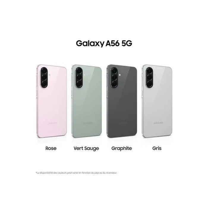 Samsung Galaxy A56 5G Smartphone 256 Go Rose - Ecran 6,7'' Super AMOLED 120Hz, Double Appareil Photo 50MP + 12MP