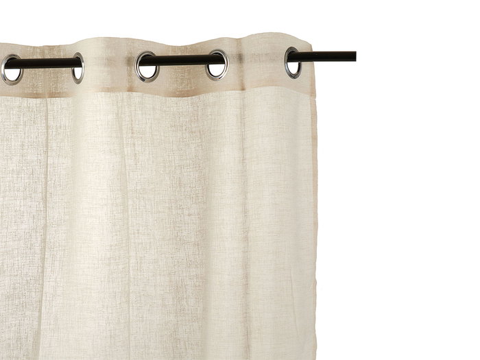 Giftdecor Rideau 140x260 cm avec 8 Anneaux, Blanc Casse (Set de 6)