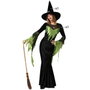 Atosa Déguisement Sorcière Verte pour Femme avec Chapeau et Robe Longue Noire