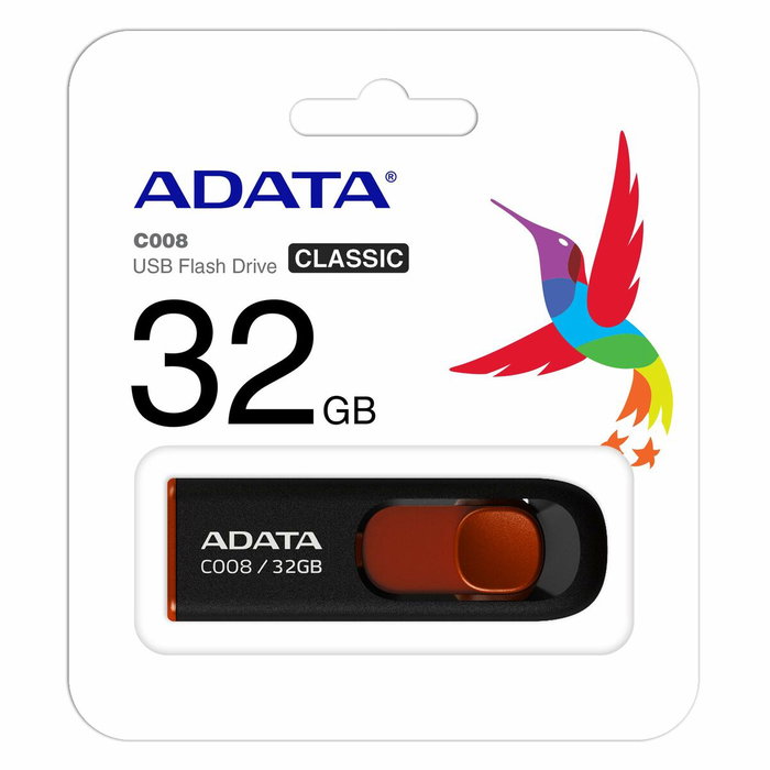 Clé USB Adata AC008-32G-RKD 32 GB Noir/Rouge