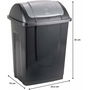 Poubelle Mondex Plastique recyclé 10 L Anthracite