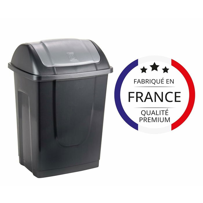 Poubelle Mondex Plastique recyclé 10 L Anthracite