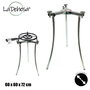 La Dehesa Trépied Réglable pour Brûleur 72x11x36 cm Métal Argent (Set de 4)