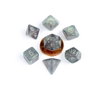 FanRoll Pack de 7 Mini Dés Sharp Mini Stardust Gray avec Chiffres Argentés