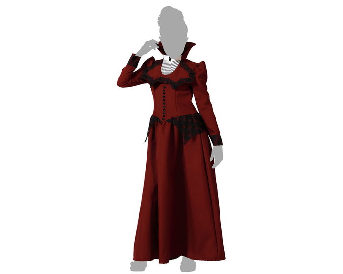 Déguisement Enfant Vampire avec Robe Longue Bordeaux pour Fille 10-12 Ans - Idéal pour Halloween et Fêtes