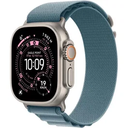 Apple Watch Ultra 3 GPS + Cellular 49mm - Boîtier Natural Titanium - Bracelet Light Blue Alpine Loop Medium