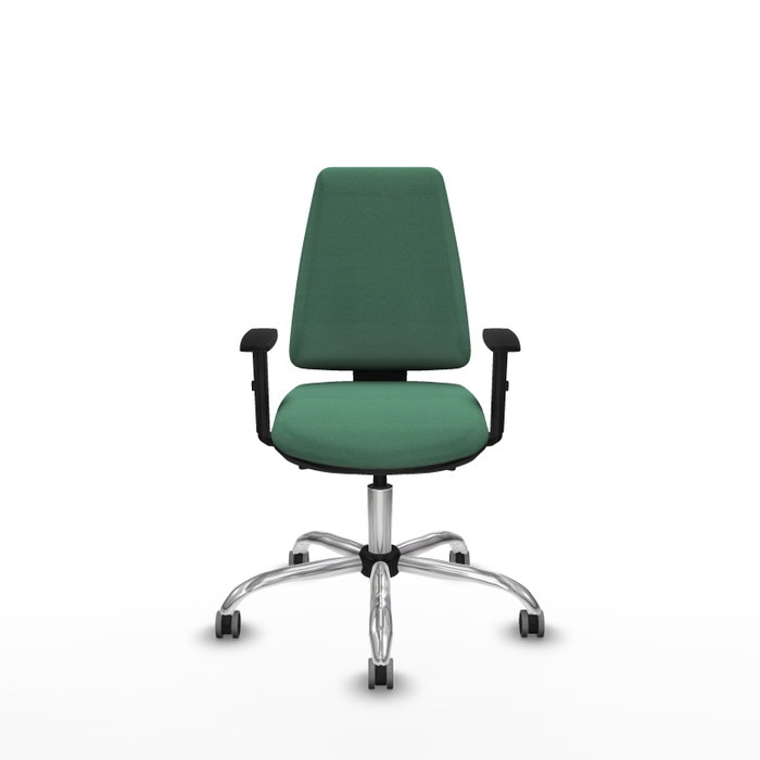 PIQUERAS Y CRESPO Chaise Elche Asynchrone Tissu Vert émeraude Structure chromée