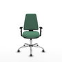 PIQUERAS Y CRESPO Chaise Elche Asynchrone Tissu Vert émeraude Structure chromée