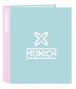 Safta Munich Heaven - Classeur à 4 anneaux 35mm, dos large, format 27x33x6 cm, bleu