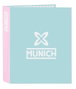 Safta Munich Heaven - Classeur à 4 anneaux 35mm, dos large, format 27x33x6 cm, bleu