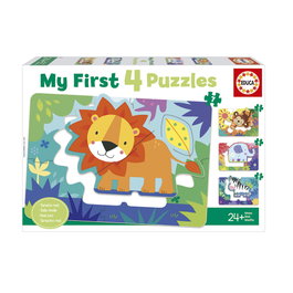 Educa My First Puzzles 18897 Animaux De La Jungle 4 Puzzles Progressifs 5-8 Pièces +3 Ans
