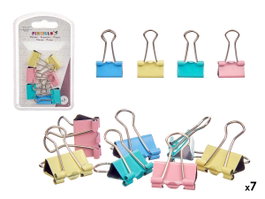 Pincello Set 7 Pinces Clip Pastel Multicolore Métal 7.5 x 12.5 x 2 cm (Set de 24)