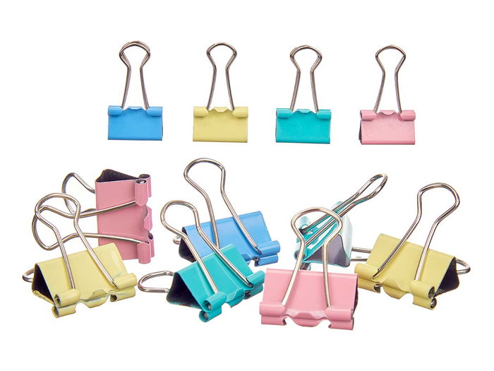 Pincello Set 7 Pinces Clip Pastel Multicolore Métal 7.5 x 12.5 x 2 cm (Set de 24)