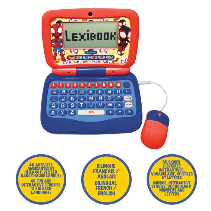 Ordinateur portable éducatif Spidey bilingue avec 40 activités