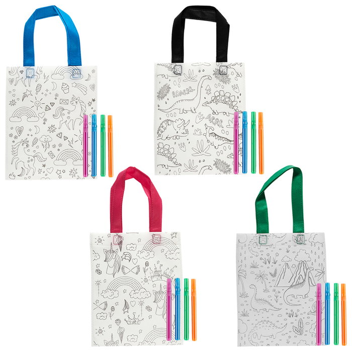 Jeux 2 momes Lot de 4 sacs à colorier avec marqueurs Jeux 2 momes Lot de 4 sacs à colorier avec marqueurs