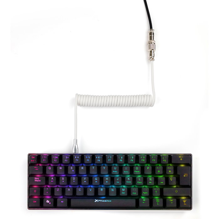 Phoenix Kioru Cable Aviateur En Spirale USB Type C pour Clavier Mécanique Phoenix Kioru Cable Aviateur En Spirale USB Type C pour Clavier Mécanique