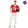 My Other Me Déguisement Joueur de Rugby Rouge Taille M-L