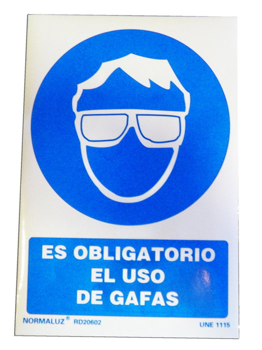 Panneau lumineux de signalisation OBLIGATORIO USO DE GAFAS 29,5x20 pouces RD20602 Panneau lumineux de signalisation OBLIGATORIO USO DE GAFAS 29,5x20 pouces RD20602