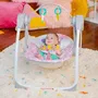 Bright Starts Pink Paradise Portable Swing - Balancelle bébé électrique portable, 6 vitesses de balancement, 10 chansons, 2 positions d'inclinaison, siège de confort, rose