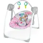 Bright Starts Pink Paradise Portable Swing - Balancelle bébé électrique portable, 6 vitesses de balancement, 10 chansons, 2 positions d'inclinaison, siège de confort, rose