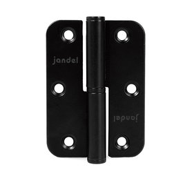 JANDEL Pernio Canto Redondo 90-65-2,5 Noir Main Gauche - Charnière de Coin pour Porte et Fenêtre