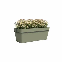 Artevasi Jardinière CAPRI RE KIT en plastique durable 50 cm, vert cendré - Dimensions : 50,2 x 28,5 x 20 cm - Idéale balcon, terrasse, extérieur