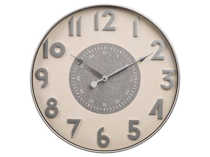 GIFTDECOR Horloge murale avec chiffres en relief Plata-Blanco 50cm