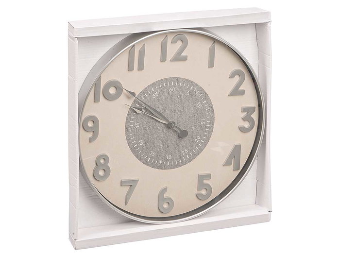GIFTDECOR Horloge murale avec chiffres en relief Plata-Blanco 50cm