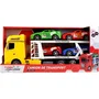 Turbo Challenge TURBO CHALLENGE Camion de Transport Véhicule d'Intervention Friction 1/24 avec 4 Voitures Sportives - Jouet Enfant